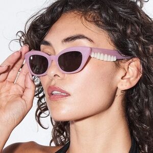 Fashion Brand Company pink teeth cat eye sunglasses